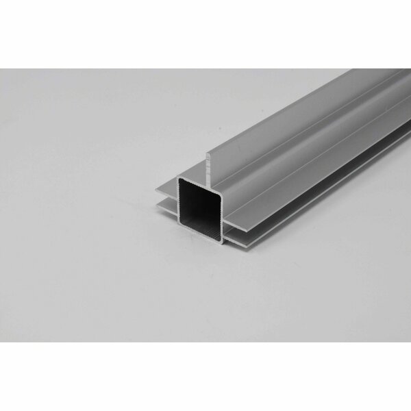 Eztube 2-Way Captive Fin Extrusion for 1/4in & 1/2in Flush Panel  Silver, 24in L x 1in W x 1in H, QR 1 End 100-272S 1QR 2